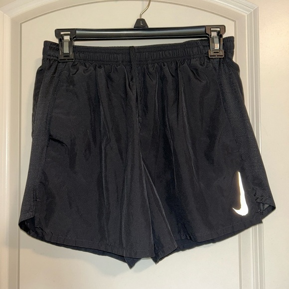 Nike Pants - Nike Black Running Shorts with White Swoosh